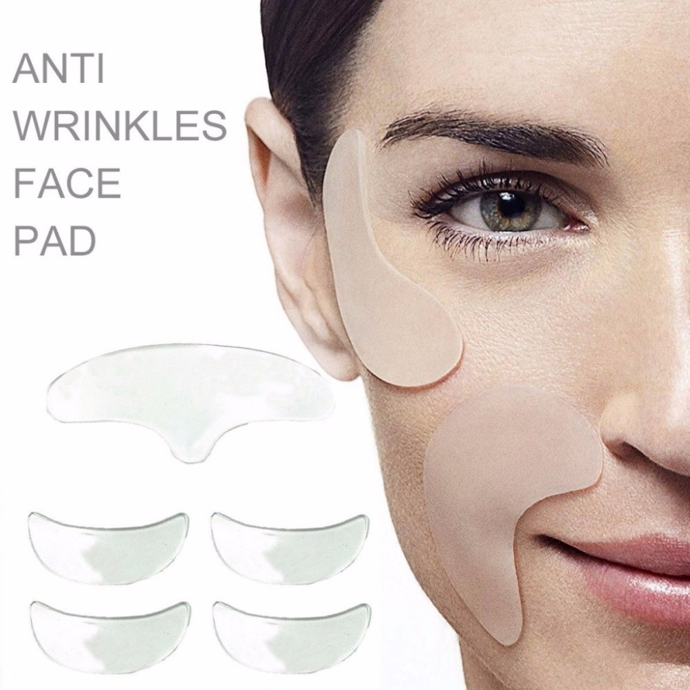 Silicone Face Patches 100% Medical Grade 5 pieces Reusable Anti-Wrinkle Anti-Age